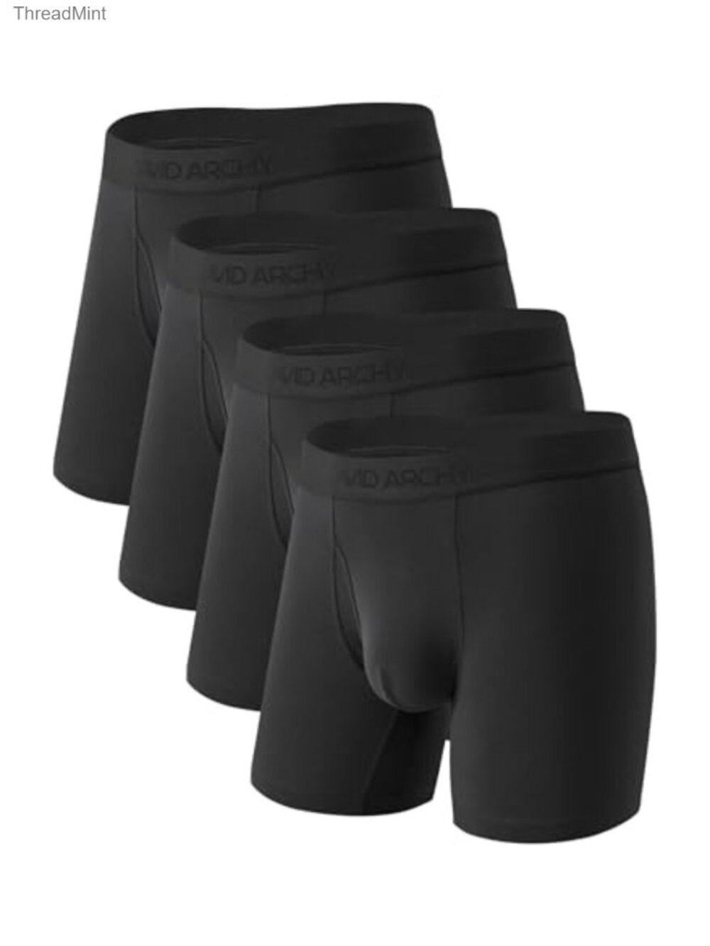 Men's Bamboo Rayon Boxer Briefs 4 Pack 1.5in Wide Waistband